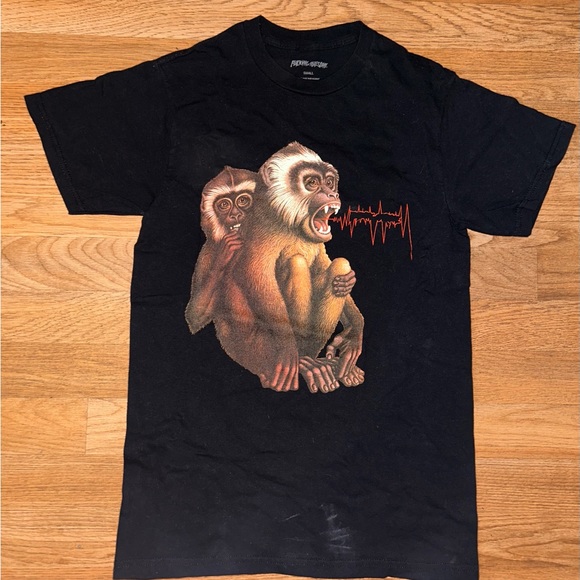 Fuckingawesome Monkey Screaming Graphic Black Streetwear T-shirt Size Mens Small - Picture 2 of 6